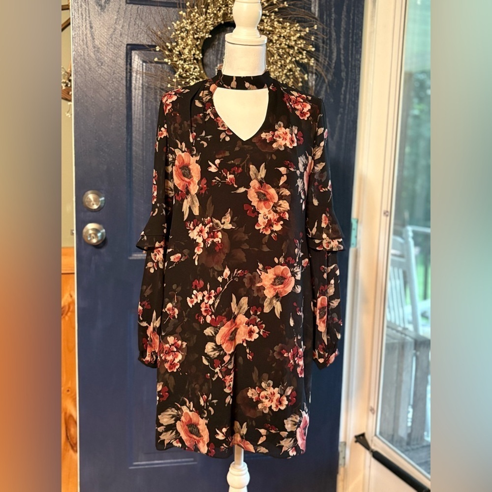 White House Black Market Blue Long Sleeve dress size S.
